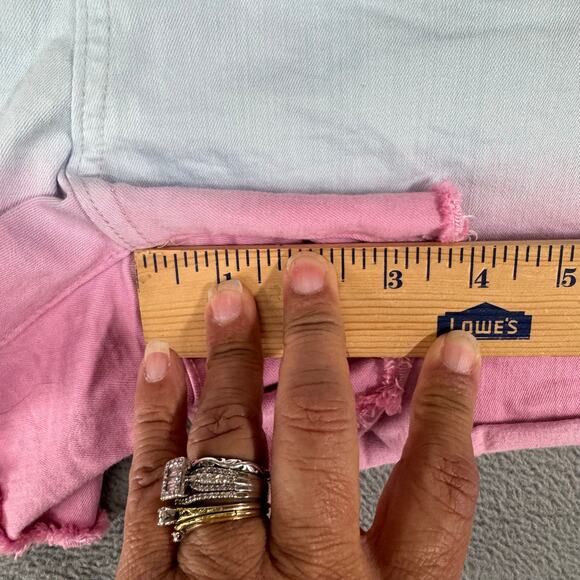 Judy Blue Denim Jean Shorts Womens Multicolor‎ Tie Dye High Waist Cut Off XL - Picture 5 of 9